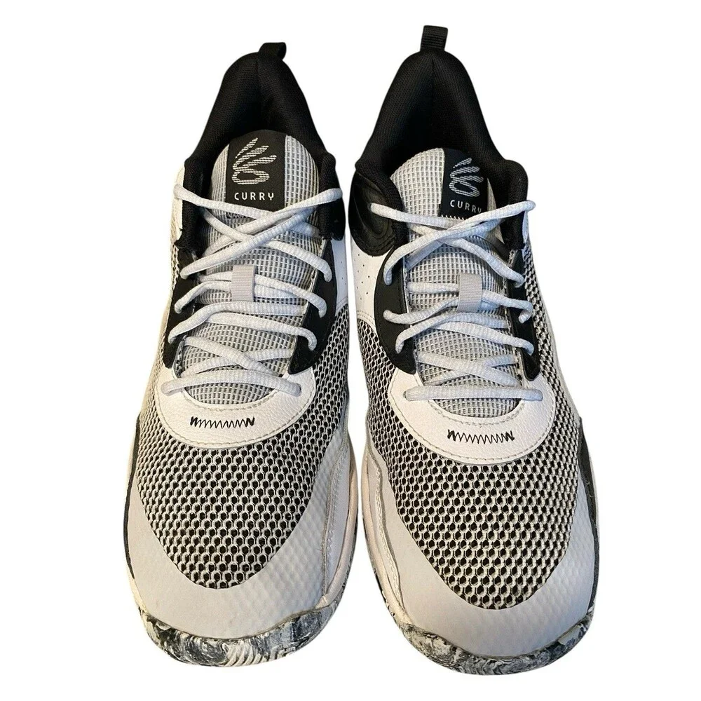 Under Armour Curry 3Z 24 Mens 11 White Black Basketball Shoes Athletic